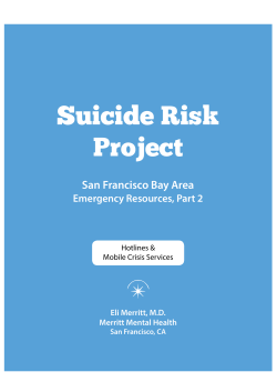 Hotlines and Mobile Crisis Services