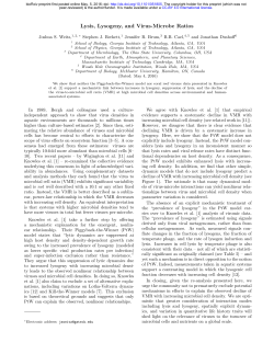 Lysis, Lysogeny, and Virus-Microbe Ratios