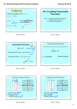 10.1 Graphing Exponential Functions.notebook