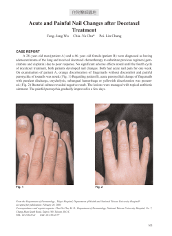 Acute and Painful Nail Changes after Docetaxel