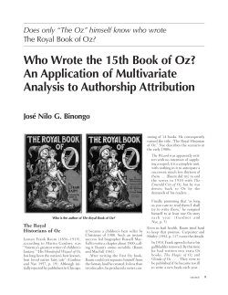Who Wrote the 15th Book of Oz? An Application of