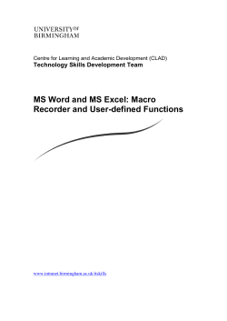 Macros (PDF - 1.69MB) - University of Birmingham Intranet
