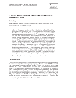 the concentration index - Research in Astronomy and Astrophysics