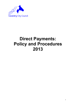 Direct Payments policy - Coventry City Council