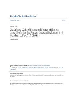Qualifying Gifts of Fractional Shares of Illinois Land Trusts for the