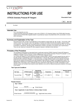 INSTRUCTIONS FOR USE RF