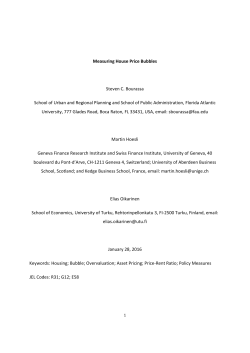 Measuring House Price Bubbles Steven C. Bourassa School