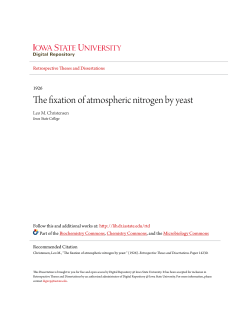 The fixation of atmospheric nitrogen by yeast