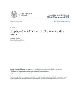 Employee Stock Options: Tax Treatment and Tax Issues