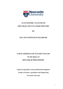An Economic Analysis of the Thailand Tuna Fish Industry