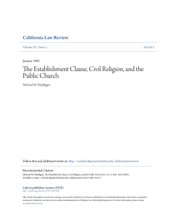 The Establishment Clause, Civil Religion, and the Public Church