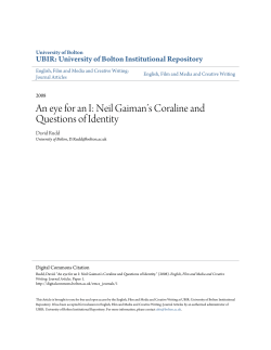 An eye for an I: Neil Gaiman`s Coraline and Questions of