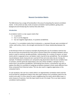 Nearest Correlation Matrix - Numerical Algorithms Group