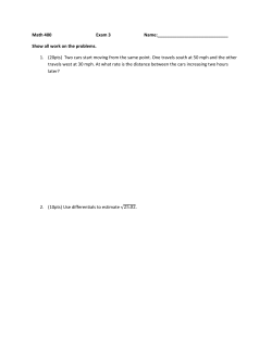 Math 400 Exam 3 Name: Show all work on the problems. 1. (20pts