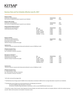 Business Rate and Fee Schedule effective April 01, 2017