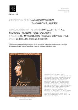 first edition of the anna morettini prize