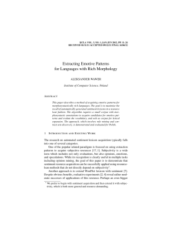 Extracting Emotive Patterns for Languages with Rich Morphology