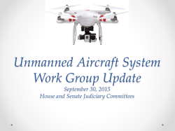 Unmanned Aircraft System Work Group Update