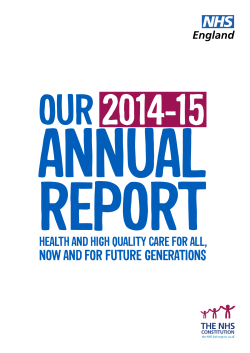 NHS England - Annual Report and Accounts 2014-15