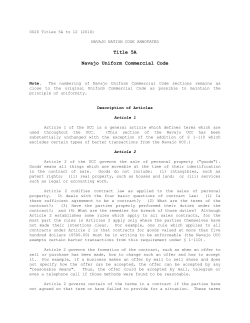 Title 5A Navajo Uniform Commercial Code