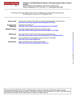 Collection and Motif-Based Prediction of Phosphorylation Sites in