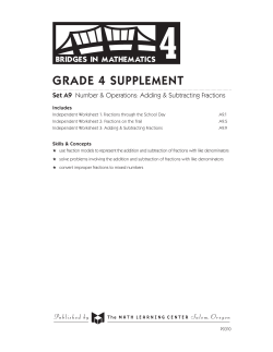grade 4 supplement - The Math Learning Center
