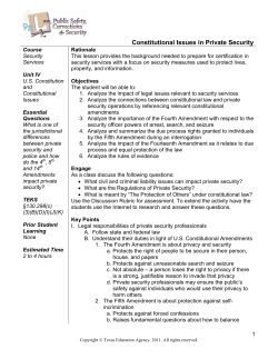 Constitutional Issues in Private Security