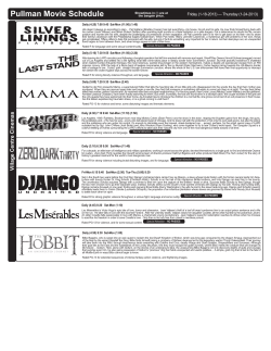 Pullman Movie Schedule