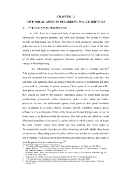 CHAPTER - 2 HISTORICAL ASPECTS REGARDING POLICE