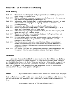 Sample Bridges Lesson (Matt 5:11-20)