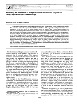 Estimating the Prevalence of Multiple Sclerosis in the United