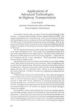 Applications of Advanced Technologies in Highway Transportation