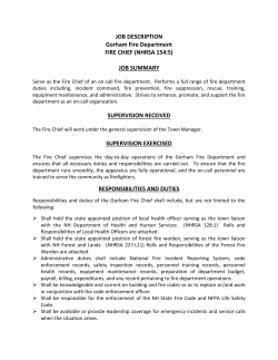 JOB DESCRIPTION Gorham Fire Department FIRE CHIEF (NHRSA