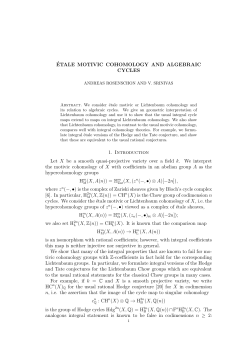 &Eacute;TALE MOTIVIC COHOMOLOGY AND ALGEBRAIC CYCLES 1