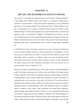 chapter- vi the art and technique in sexton`s poetry