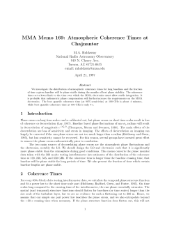 MMA Memo 169: Atmospheric Coherence Times at Chajnantor
