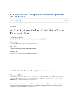 An Examination of the Use of Pesticides in Puerto Rican Agriculture