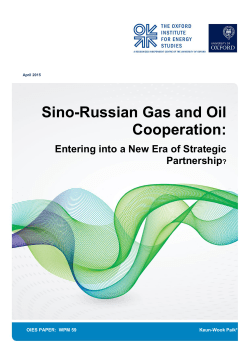 Sino-Russian Gas and Oil Cooperation