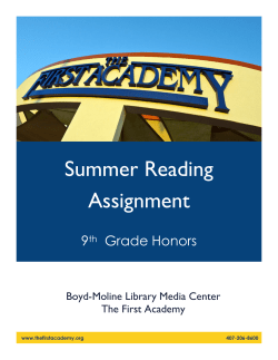 9th Honors Summer Reading
