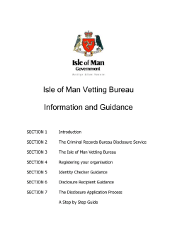 Isle of Man Vetting Bureau Guidance Manual