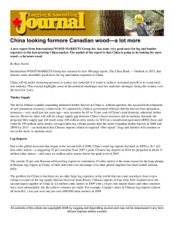 China looking formore Canadian wood&mdash;a lot more