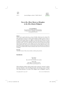 Free to Be a Slave: Slavery as Metaphor in the