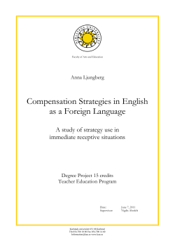 Compensation Strategies in English as a Foreign Language
