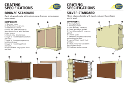 CRATING SPECIFICATIONS CRATING SPECIFICATIONS