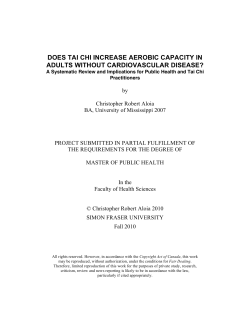 Does Tai Chi Increase Aerobic Capacity in Adults Without