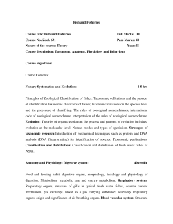 Fish and Fisheries Course title: Fish and Fisheries Full Marks: 100