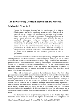 The Privateering Debate in Revolutionary America