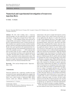 Numerical and experimental investigation of transverse injection flows