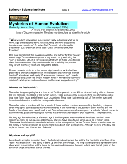 Mysteries of Human Evolution