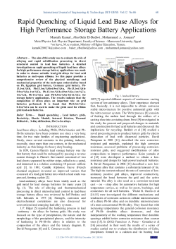 Rapid Quenching of Liquid Lead Base Alloys for High